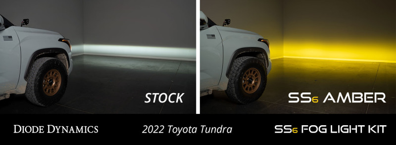 Toyota Tundra Fog Lights - Diode Dynamics - SS6 Stage Series - Amber - `22-`27